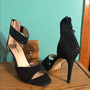 Black Sparkle Heels
